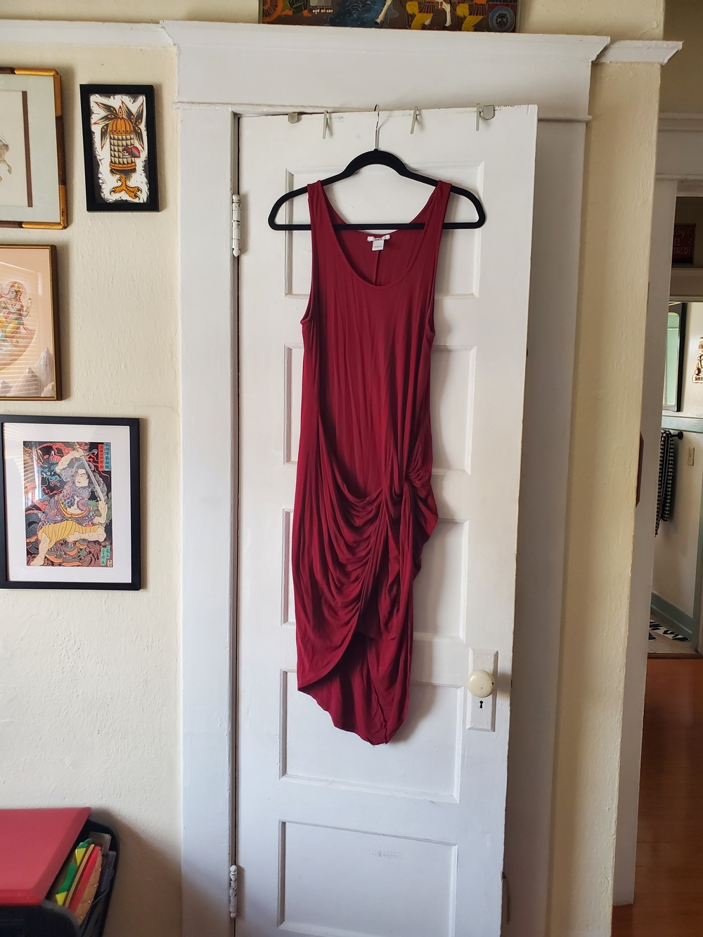 Womens Bar III Burgundy Twist Front Dress